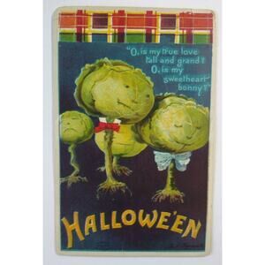 Halloween Postcard Ellen Clapsaddle Fantasy Humanized Cabbage Creature 978